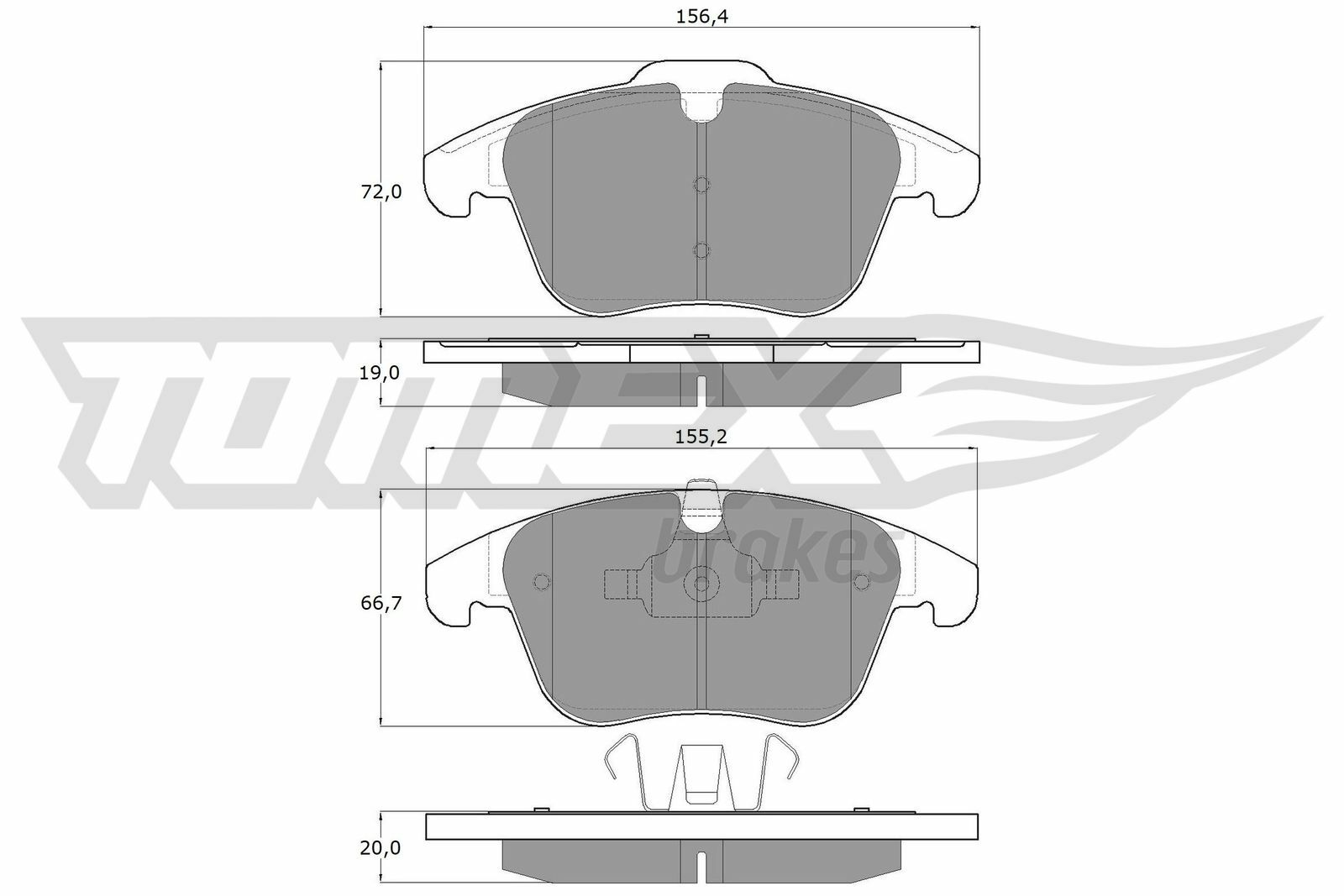 Sada brzdových destiček, kotoučová brzda TOMEX Brakes